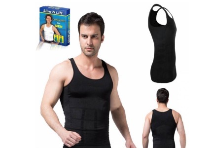 ΑΟΡΑΤΗ ΦΑΝΕΛΑ LASTEX ΣΥΣΦΙΞΗΣ ΓΙΑ ΑΝΤΡΕΣ SLIM N LIFT ΣΕ ΜΑΥΡΟ ΧΡΩΜΑ