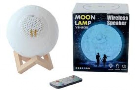 ΗΧΕΙΟ BLUETOOTH USB 3D PRINTED ΦΩΤΙΣΤΙΚΟ ΦΕΓΓΑΡΙ 15 EK. MOON LAMP ΠΟΥ ΑΛΛΑΖΕΙ ΧΡΩΜΑΤΑ  - YS-205