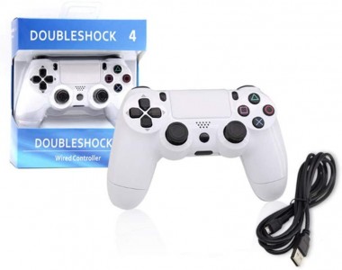 ΕΝΣΥΡΜΑΤΟ ΧΕΙΡΙΣΤΗΡΙΟ ΓΙΑ ΤΟ PS4 ΣΕ ΑΣΠΡΟ ΧΡΩΜΑ DOUBLESHOCK 4
