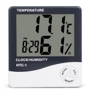 ΨΗΦΙΑΚΟ LCD ΗΛΕΚΤΡΟΝΙΚΟ ΞΥΠΝΗΤΗΡΙ ΥΓΡΟΜΕΤΡΟ ΘΕΡΜΟΜΕΤΡΟ ΜΕΤΕΩΡΟΛΟΓΙΚΟΣ ΣΤΑΘΜΟΣ ΔΩΜΑΤΙΟΥ - HTC-1
