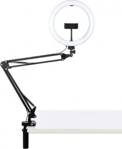 Puluz Ring Light LED Ring Light 26cm με Επιτραπέζια Βάση Στήριξης και Βάση για Κινητό Vlogging Ring 