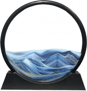  35 *30*5 CM Εικόνα Dynamic Sand, Sand Art Liquid Motion, Στρογγυλό γυαλί τρισδιάστατη ζωγραφική με άμμο, κινούμενη εικόνα τέχνης από άμμο, διακόσμηση σπιτιού Δώρα τέχνης επιφάνειας εργασίας  7RT