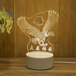 ΕΠΙΤΡΑΠΕΖΙΟ 3D ΦΩΤΙΣΤΙΚO LED ΣΕ ΣΧΗΜΑ ΑΕΤOΣ - ΛΕΥΚΟ ΘΕΡΜΟ ΧΡΩΜΑ 3D235