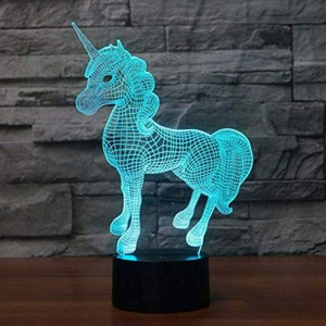 ΕΠΙΤΡΑΠΕΖΙΟ 3D ΦΩΤΙΣΤΙΚO LED ΣΕ ΣΧΗΜΑ UNICORN - ΛΕΥΚΟ ΘΕΡΜΟ ΧΡΩΜΑ 3D296