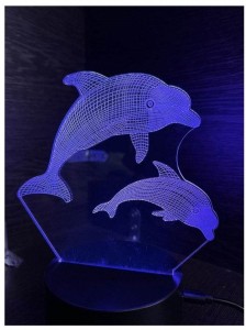 ΦΩΤΙΣΤΙΚΟ LED ΣΧΕΔΙΟ ΔΕΛΦΙΝΙΑ ΜΕ ΤΡΙΣΔΙΑΣΤΑΤΟ ΕΦΕ ΠΟΥ ΑΛΑΖΕΙ 7 ΧΡΩΜΑΤΑ - 3DΝ229