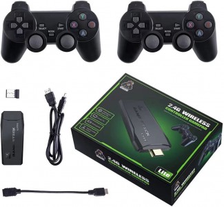 ΡΕΤΡΟ ΚΟΝΣΟΛΑ ΒΙΝΤΕΟΠΑΙΧΝΙΔΙΩΝ 64GB HD  ARCADE  ΜΕ 10000 ΚΛΑΣΙΚΆ ΠΑΙΧΝΊΔΙΑ ΜΕ ΔΙΠΛΟ ΑΣΎΡΜΑΤΟ ΧΕΙΡΙΣΤΉΡΙΟ ΓΙΑ ΤΗΛΕΌΡΑΣΗ GAME STICK LITE 
