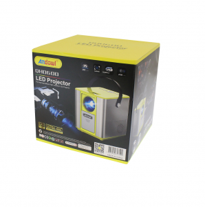 ANDOWL ΦΟΡΗΤΌΣ ΠΡΟΒΟΛΈΑΣ LED 4K 5600LUMENS ΜΕ ΤΗΛΕΧΕΙΡΗΣΤΉΡΙΟ USB HDMI - LED PROJECTOR - ΚΊΤΡΙΝΟ ΓΚΡΊ QHD600 