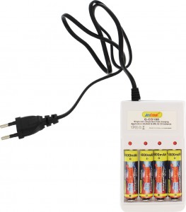 ANDOWL ΦΟΡΤΙΣΤΗΣ 4 ΜΠΑΤΑΡΙΩΝ NI-MH ΜΕΓΕΘΟΥΣ AA/AAA ΣΕ ΛΕΥΚO ΧΡΩΜΑ Q-CD100