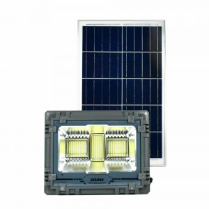 Στεγανός Ηλιακός Προβολέας LED 300W Ψυχρό Λευκό 6500K με Φωτοκύτταρο και Τηλεχειριστήριο IP67 IP67 MJ-AW500 - Γκρι