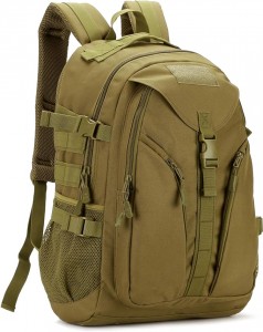 ΣΑΚΙΔΙΟ Yakmoo Large Capacity Tactical Military Backpack Αδιάβροχο σύστημα Molle School Nylon Πολυλειτουργική 40L   ΚΑΦΕ ΧΡΩΜΑ M8FR