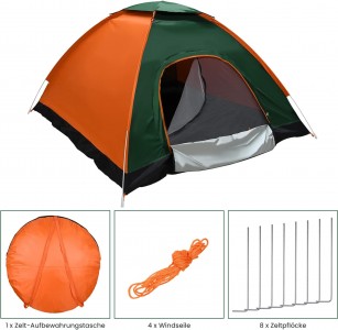 Pop Up Σκηνή Στιγμιαίας Ανάδυσης 2-3 Ατόμων 200χ150cm ΣΚΝ336
