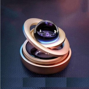 9GZ22 Solar Magnetic Levitation Περιστρεφόμενα Διακοσμητικά Αυτοκινήτου/Σπιτιού, Διακόσμηση Αυτοκινήτου, Διπλό Δαχτυλίδι ,Ανάρτηση Ηλιακά ειδώλια ,Διακόσμηση, Δημιουργικό Δώρο-Χρυσό χρώμα 