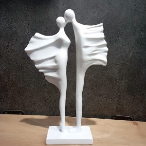 Διακοσμητικό Χώρου Πολυρητίνης λευκό ‎18x6x28 cm Ζευγάρι άνεμος  7218-25121 
