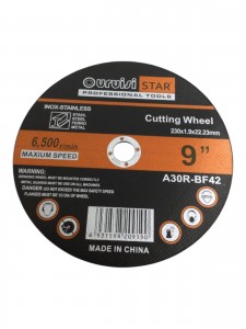 Uruisi Star Inox Δίσκος Kοπής 9 INCH 230mm MAX 6500 RPM  A30R-BF42 KAER 0434