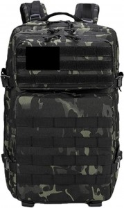 XL HEAVY DUTY ΑΔΙΑΒΡΟΧΟ ΣΑΚIΔΙΟ ΠΛΑΤΗΣ 50 LITERS TACTICAL MOLLE BLACK CAMO KESHOP KYS2291 