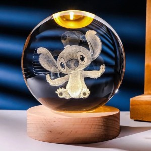 Γυαλινο Φωτιστικό Stitch 3D illusion 10cm ΚΑ-5543