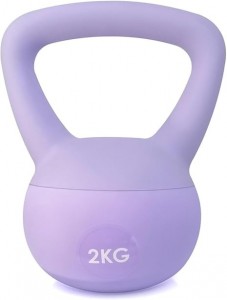 10kg Dumbell-Ketllebell βαράκι με λαβή και γάντια μωβ 233654