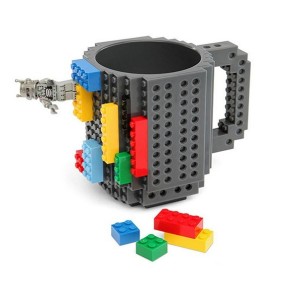 Κούπα ΤΥΠΟΥ LEGO DIY Με Τουβλάκια – Γκρι S1656