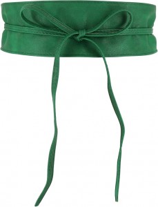 ONE SIZE japanese ζώνη Obi από δερματίνη σε grass green