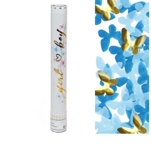 BABY GENDER REVEAL Κομφετί ”Girl or Boy” με πεταλούδες 20g DS-27101 μπλε