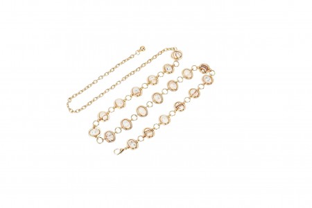 ΓΥΝΑΙΚΕΙΑ ΖΩΝΗ ΑΛΥΣΙΔΑ ΜΕΤΑΛΛΙΚΗ RETRO ΜΕ ΠΕΤΡΑΔΙΑ ΣΕ ΛΕΥΚΟ ΧΡΩΜΑ KSG167W