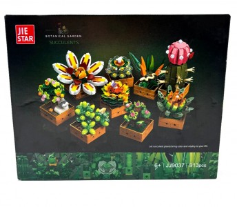 Σετ δομικών στοιχείων με λουλούδια από παχύφυτα, Βοτανική συλλογή εννέα φυτών μπονσάι παιχνίδια για παχύφυτα, Διακόσμηση σπιτιού και γραφείου Δώρα για κορίτσια, αγόρια, παιδιά, ενήλικες (913 τεμάχια) KSS 27011