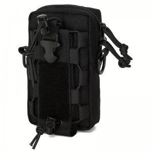 Τσαντάκι ζώνης 17*10*5 εκ.  Molle Utility με κλείσιμο με φερμουάρ - Ανθεκτική πολυεστερική τακτική οργάνωση για εξωτερικούς χώρους EDC, θήκη τηλεφώνου και αποθήκευση μπουκαλιού νερού, μαύρη, θήκη τηλεφώνου για θήκη, ασφαλές κλείσιμο με φερμουάρ  DP2733229