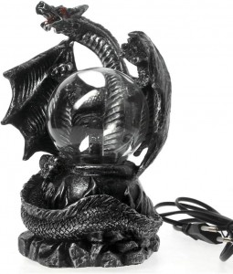 Μαγική μπάλα πλάσματος Γοτθική μεσαίωνα Dragon Guardian Επιτραπέζια λάμπα με PLASMA BALL 22 CM KD6690