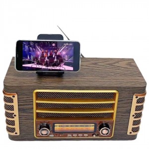 Φορητό Ραδιόφωνο Κουζίνας, Υποστήριξη BLUETOOTH, Fm, Am, , Θύρα USB, Αναγνώστης Καρτών MicroSD, 31 cm x 21 cm x 17 cm, Καφέ Χρώμα Raiseng PERG R-1911BTL