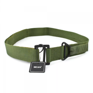 ΑΝΘΕΚΤΙΚΗ Επιχειρησιακή Υφασμάτινη Ζώνη TACTICAL MOLLE ΣΤΡΑΤΙΩΤΙΚΟΥ ΤΥΠΟΥ - 125 × 3.8cm με Μεταλλικό Κλιπ & Velcro Mcan W1 – ΠΡΑΣΣΙΝΟ 
